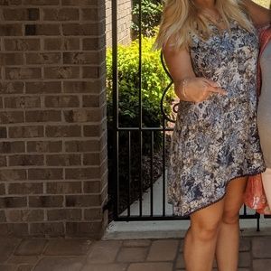 Blue and white swing dress